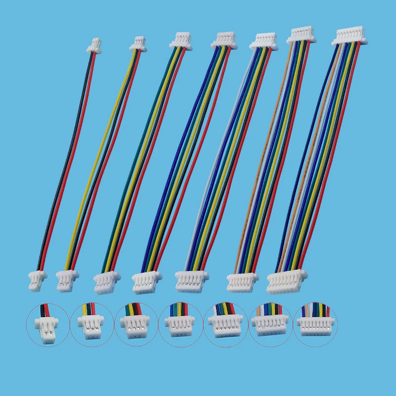 미니 JST SH 1.0mm 피치 암 소켓 터미널 플러그 와이어 커넥터 SH 1mm 2 3 4 5 6 7 8 핀 10CM 28AWG 전자 와이어 케이블