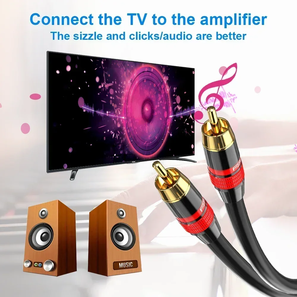 동축 디지털 오디오 RAC 케이블 SPDIF RCA-RCA 케이블 오디오 비디오 남성 DVD 프로젝터 TV 스피커 증폭기 0.5M 1M 2M 3M 5M