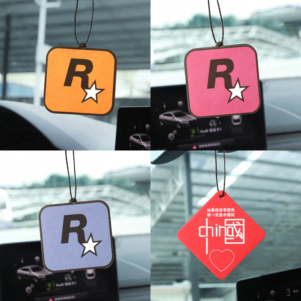 2Pcs 자동차 Rockstar 향수 정제 자동차 인테리어 펜던트 펜던트 공기 청정기 아로마 테라피 에센셜 오일 매달려 장식