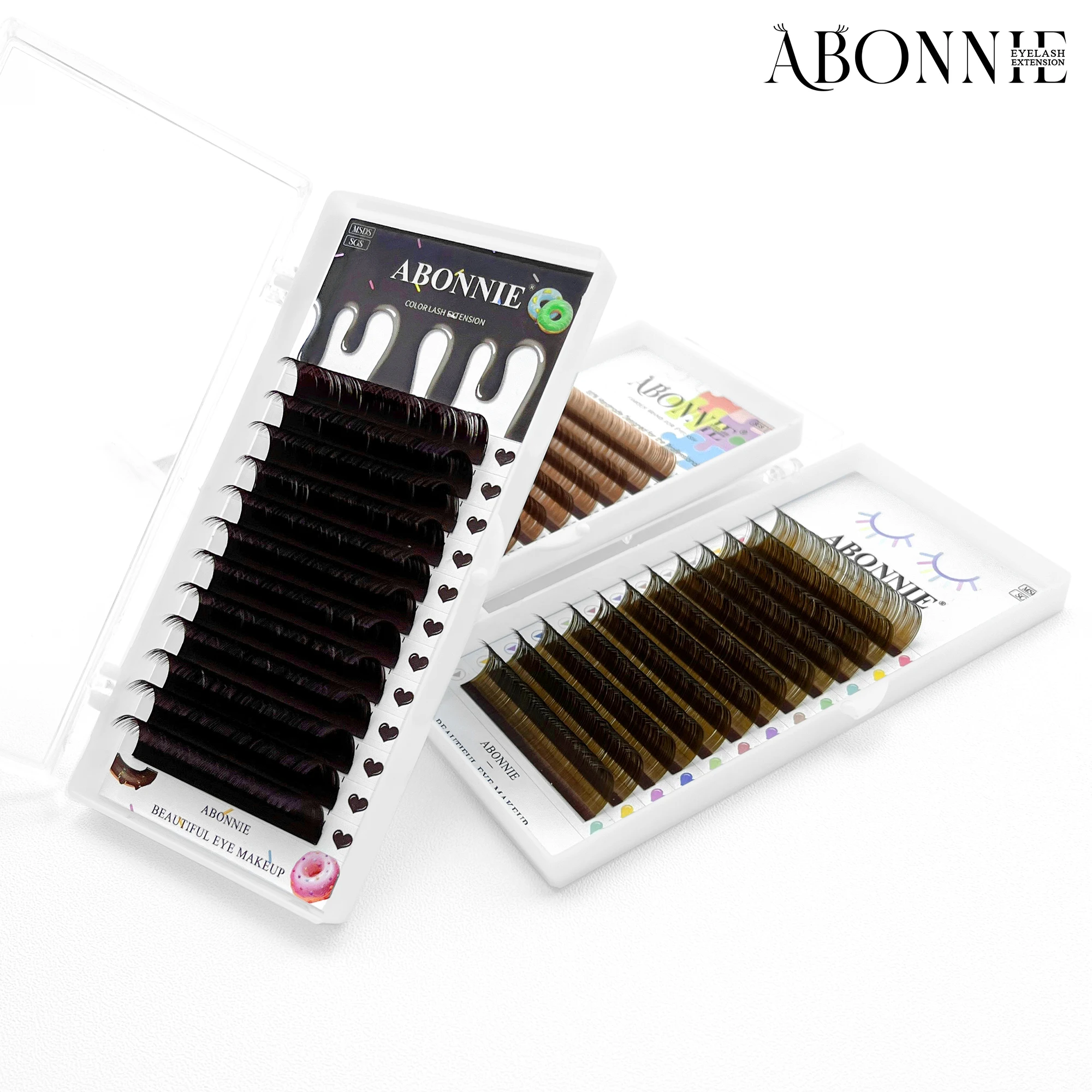 Abonnie 0.03 CC 컬 브라운 클래식 개별 속눈썹 러시안 볼륨 속눈썹