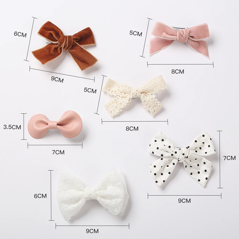 4 개/대 레오파드 도트 인쇄 Bowknot 머리 활 클립 아기 소녀 레이스 코튼 린넨 바레트 안전 머리핀 모자를 쓰고 있죠 액세서리