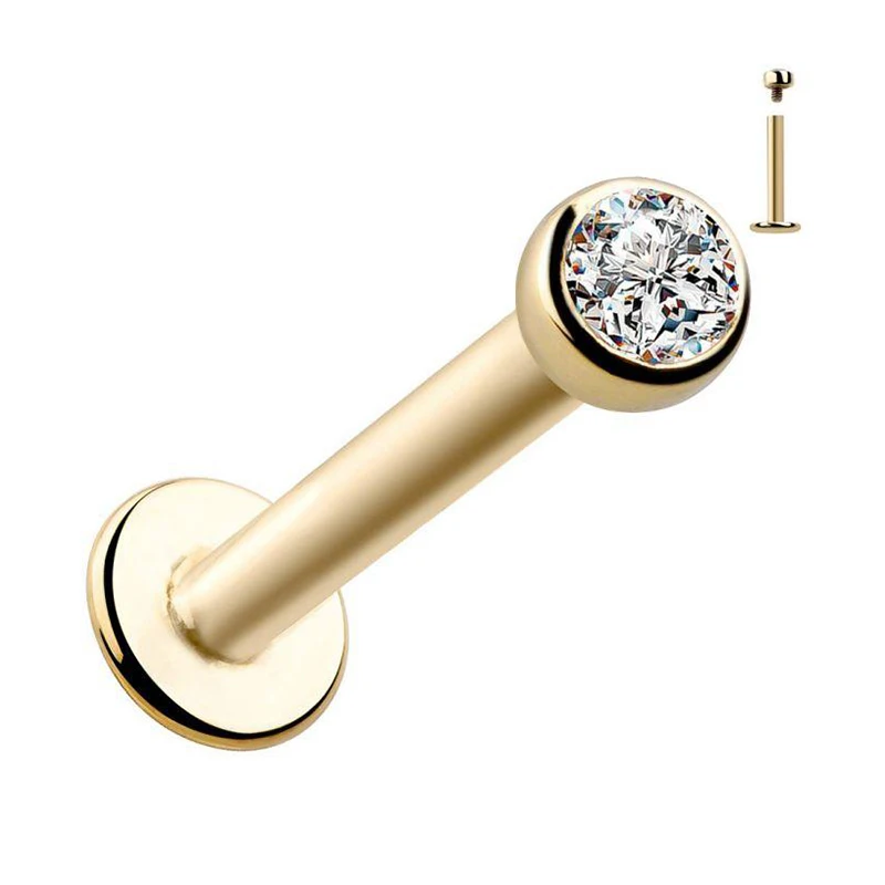 1Pc 16G 1.5-3mm Labret Tragus 연골 귀걸이 16g 펑크 Cz 보석 라운드 Tragus 립 링 먼로 귀 연골 귀걸이 피어싱