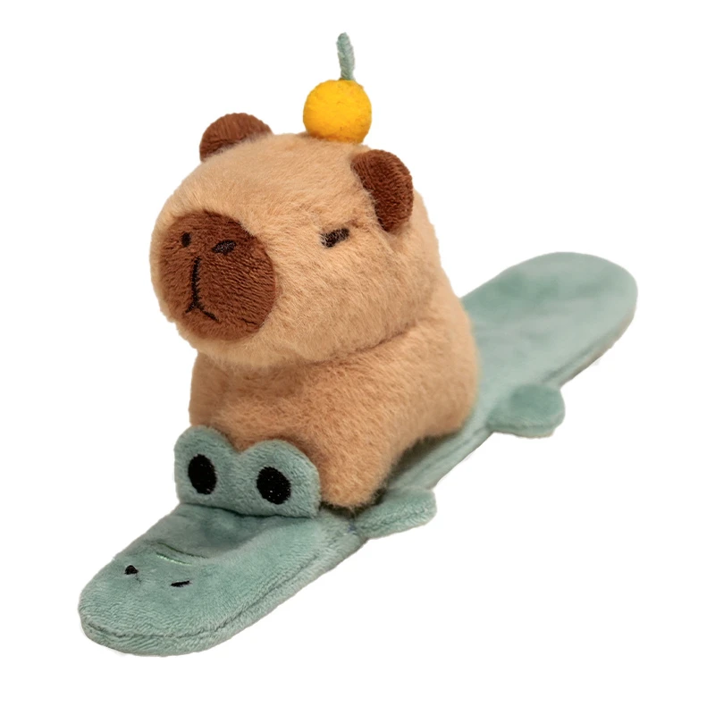 사랑스러운 동물 슬랩 스냅 랩 팔찌 팔찌 Capybara 개 고양이 플러시 핸드 링 팔찌 키즈 장난감 크리 에이 티브 재밌는 선물