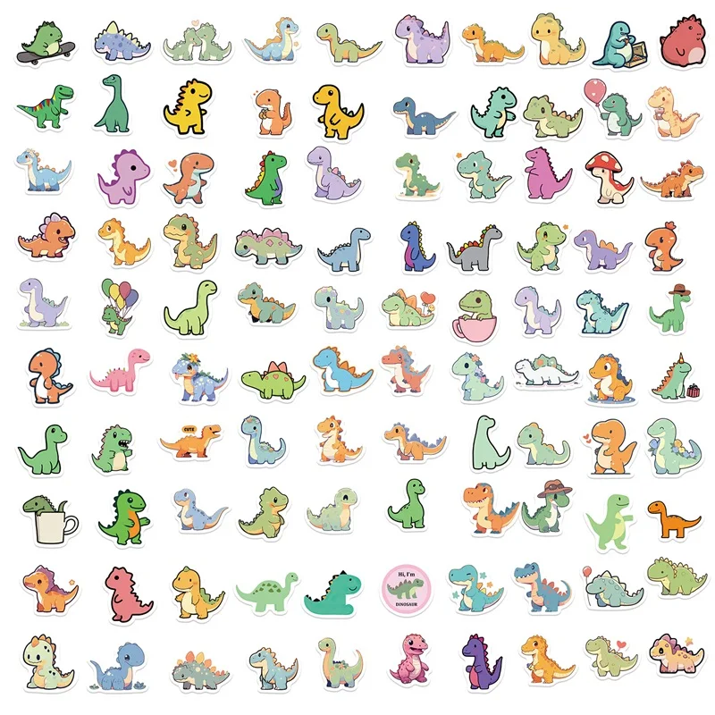 10/30/100PCS 만화 작은 공룡 PVC 스티커 미적 어린이 장식 Scrapbooking 편지지 학교 용품 어린이위한