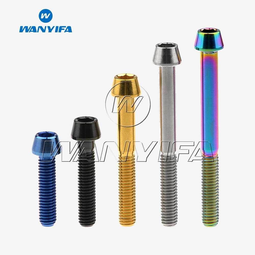 Wanyifa 티타늄 볼트 M5 x 9 16 18 20 25 30 35 40 45 50 55 60mm 알렌 키 테이퍼 헤드 볼트 나사 자전거 줄기 시트 포스트 title=Wanyifa 티타늄 볼트 M5 x 9 16 18 20 25 30 35 40 45 50 55 60mm 알렌 키 테이퍼 헤드 볼트 나사 자전거 줄기 시트 포스트 