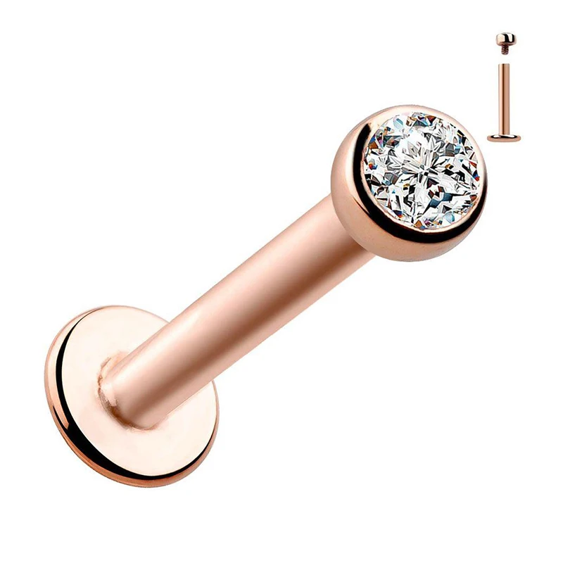 1Pc 16G 1.5-3mm Labret Tragus 연골 귀걸이 16g 펑크 Cz 보석 라운드 Tragus 립 링 먼로 귀 연골 귀걸이 피어싱