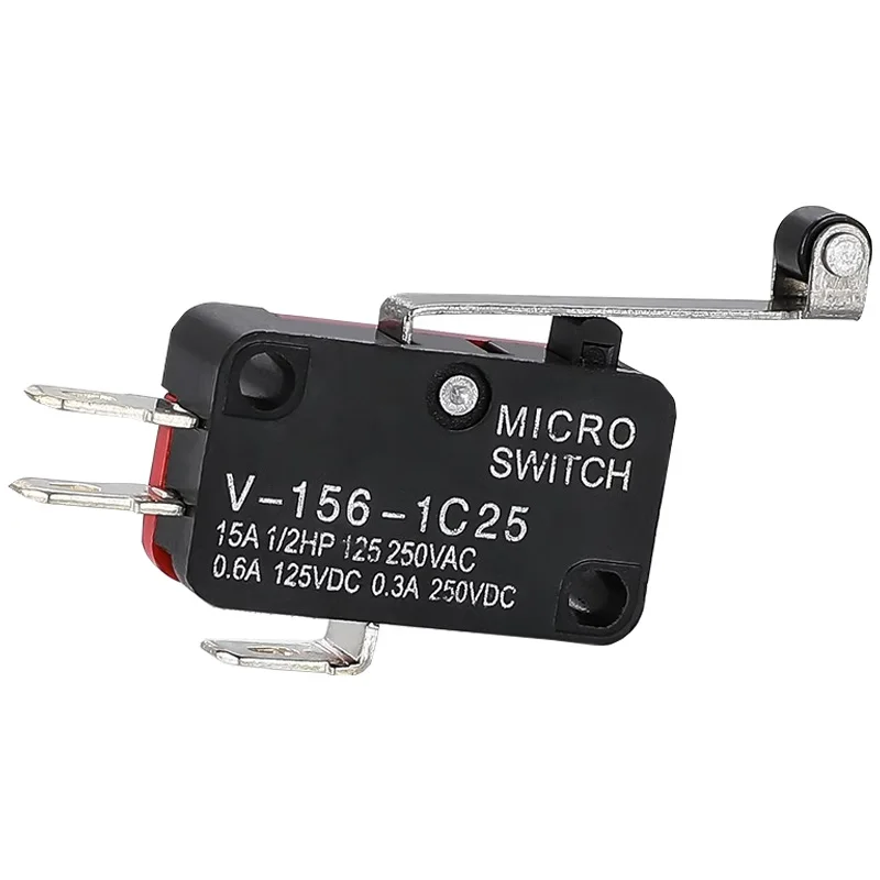 1PCS V-156-1C25 15A 마이크로 스위치, 푸시 버튼 SPDT 순간 스냅 동작 리미트 스위치, 여행 스위치