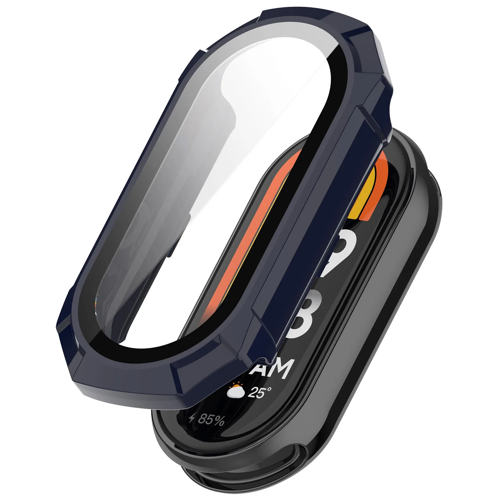 Xiaomi Mi Band 9 PC 용 케이스 + 유리 Mi Band 9 액세서리 용 범용 범퍼 긁힘 방지 보호 커버 + 화면 보호기