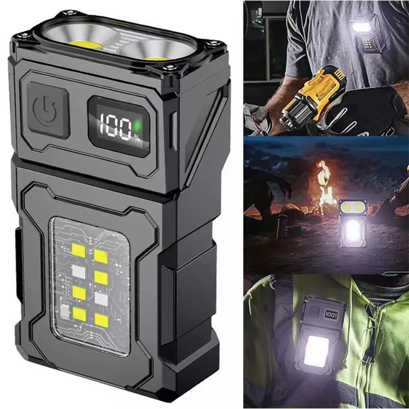 미니 USB 충전식 LED 손전등 휴대용 꼬리 자석 손전등 슈퍼 밝은 캠핑 랜턴 사이드 COB 비상 조명 title=미니 USB 충전식 LED 손전등 휴대용 꼬리 자석 손전등 슈퍼 밝은 캠핑 랜턴 사이드 COB 비상 조명 