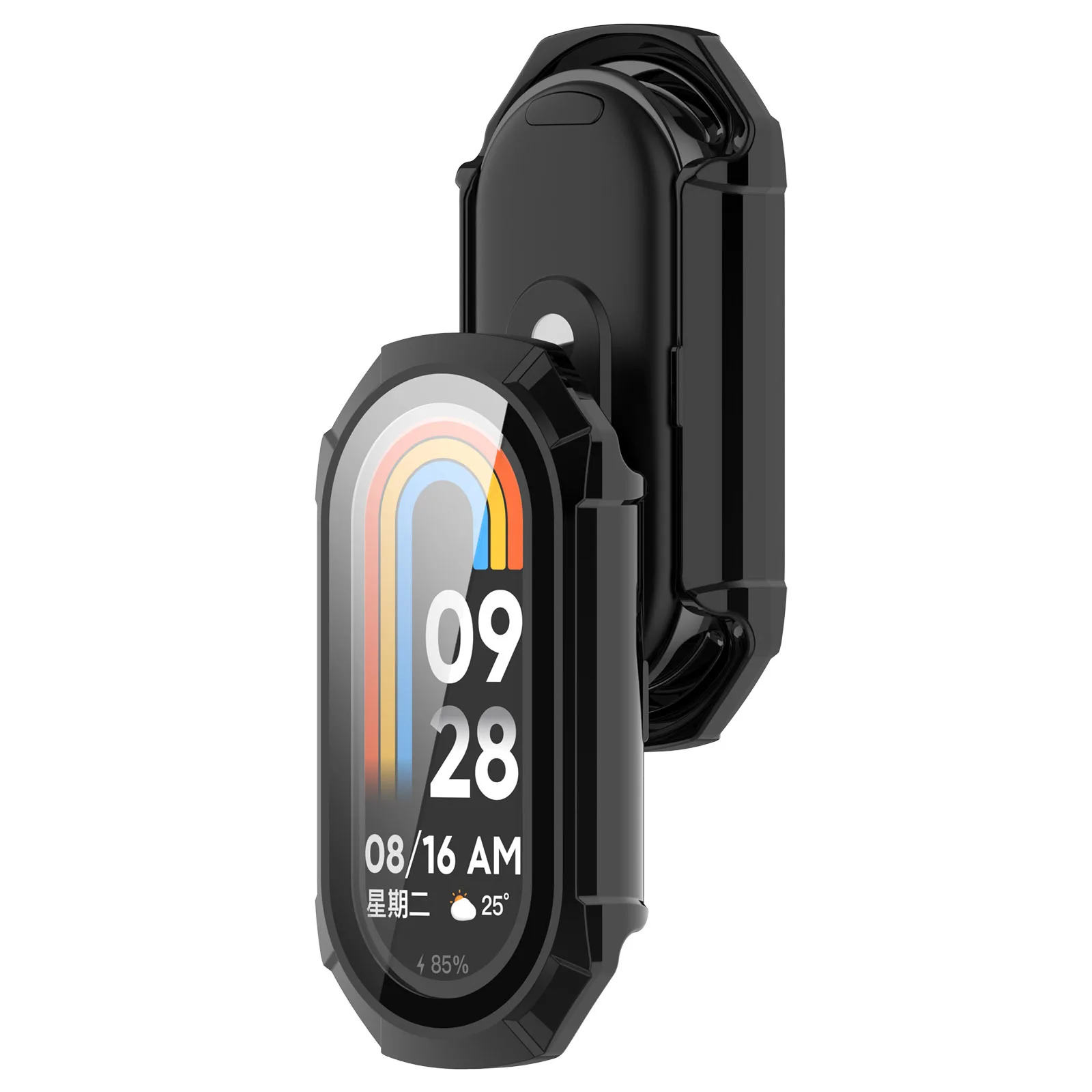 Xiaomi Mi Band 9 PC 용 케이스 + 유리 Mi Band 9 액세서리 용 범용 범퍼 긁힘 방지 보호 커버 + 화면 보호기