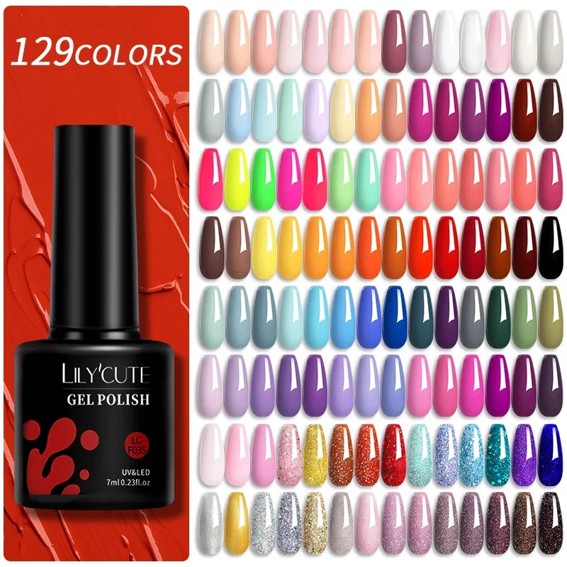 LILYCUTE 반영구 네일 젤 폴리쉬 네일 용품, 네일 아트 매니큐어, LED UV 젤 네일 바니시, 129 색, 7ml title=LILYCUTE 반영구 네일 젤 폴리쉬 네일 용품, 네일 아트 매니큐어, LED UV 젤 네일 바니시, 129 색, 7ml 