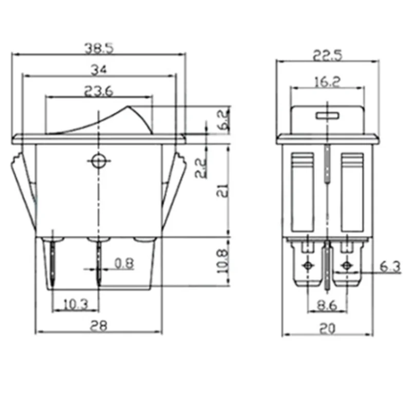 1 PCS, 자동차 안개등, 로커 스위치, ON-OFF, 4Pin, 2 위치, 조명 전원이 있는 전기 장비, 35A Lndicator Light 12V DC