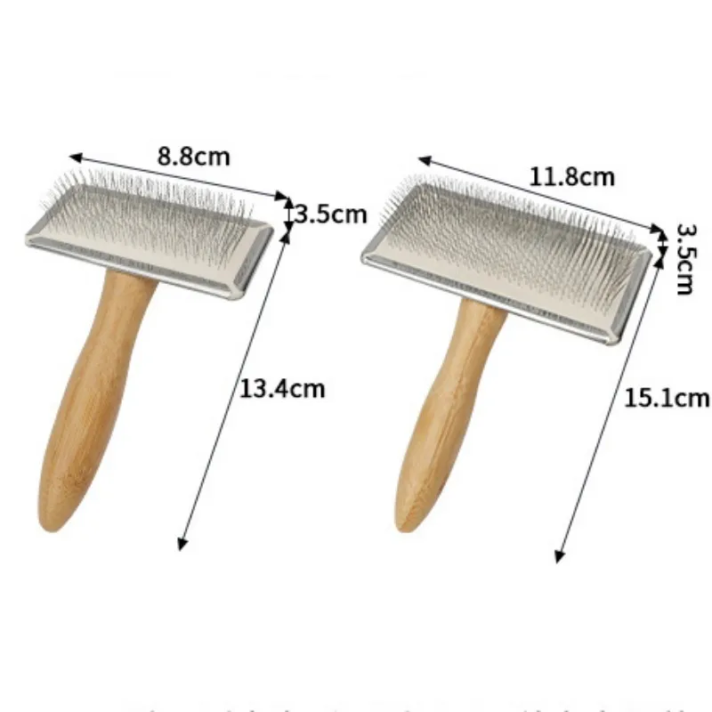 개 빗 단단한 나무 개 브러시 애완 동물 헤어 리무버 마사지 고양이 브러시 애완 동물 미용 고양이를위한 스테인레스 스틸 빗 머리 매듭 열기