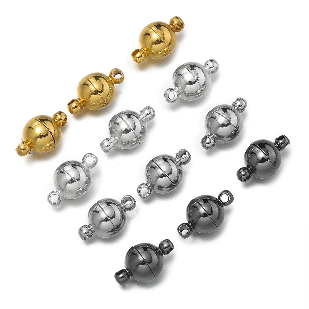 10 짝/몫 6/8/10mm 라운드 마그네틱 커넥터 Clasps 자석 매력 DIY 쥬얼리에 대 한 엔드 캡 커플 팔찌 목걸이 만들기 title=10 짝/몫 6/8/10mm 라운드 마그네틱 커넥터 Clasps 자석 매력 DIY 쥬얼리에 대 한 엔드 캡 커플 팔찌 목걸이 만들기 