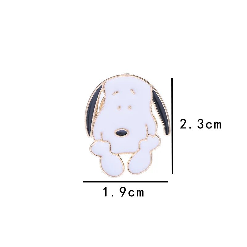 7 개/대 Kawaii 스누피 브로치 만화 애니메이션 합금 브로치 배지 학생 의류 가방 장식 성격 남성 여성 핀 Neckpin