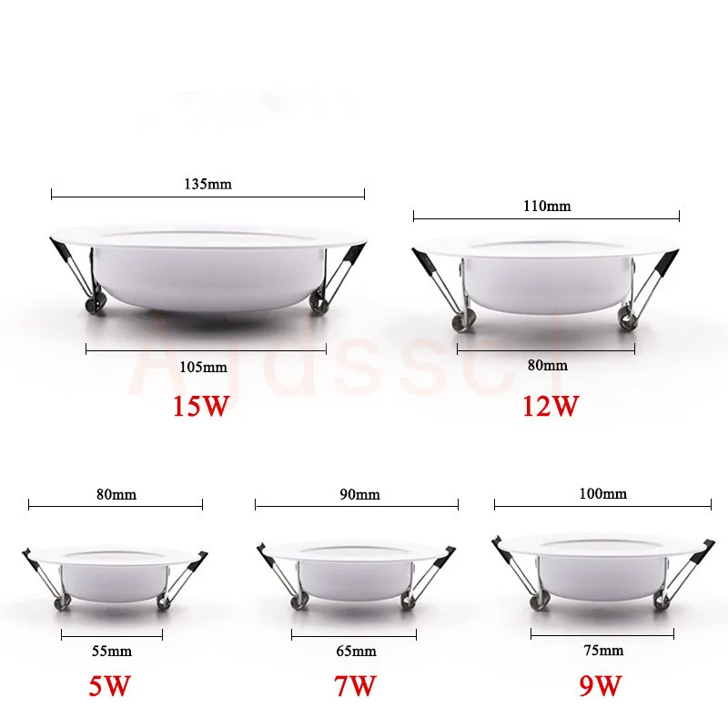 디밍이 가능한 LED 통 삼중 톤 조명 110/220V 스팟 5W 7W 9W 12W 15W LED 천장 통 조명 따뜻한 흰색 램프에 매립