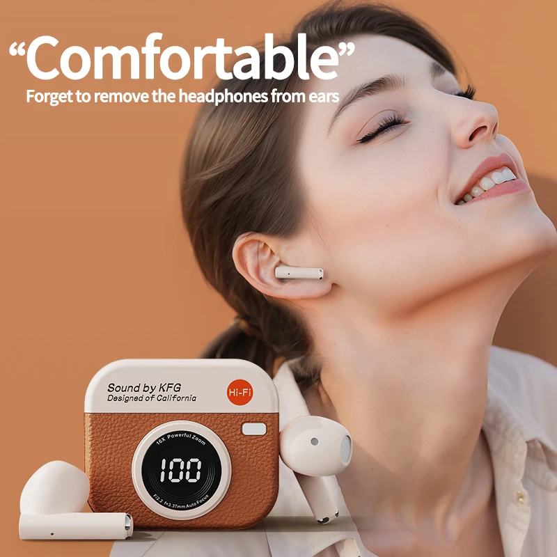2025년 새로운 TWS 무선 이어폰, 5.4 Bluetooth 36시간 재생 스포츠 이어버드, LED 디스플레이 헤드폰 및 내장 마이크 포함