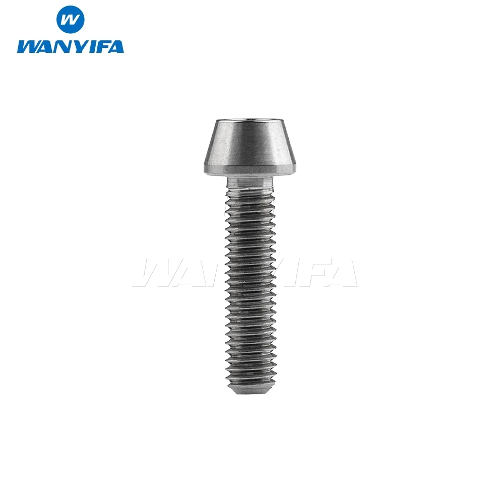 Wanyifa 티타늄 볼트 M5 x 9 16 18 20 25 30 35 40 45 50 55 60mm 알렌 키 테이퍼 헤드 볼트 나사 자전거 줄기 시트 포스트