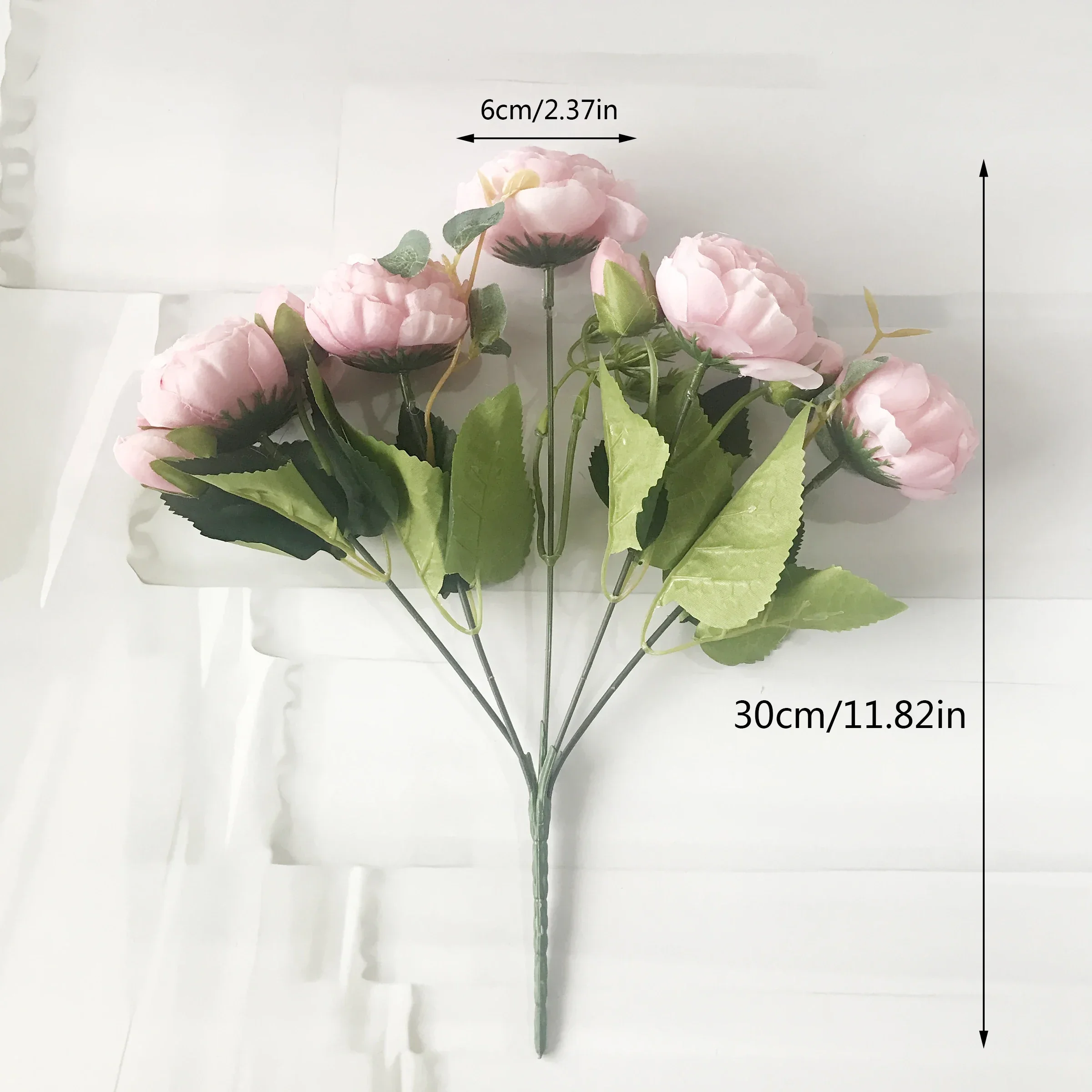 30cm 로즈 핑크 실크 모란 인공 꽃 꽃다발 5 큰 머리와 4 버드 홈 웨딩 장식 실내에 대한 저렴한 가짜 꽃