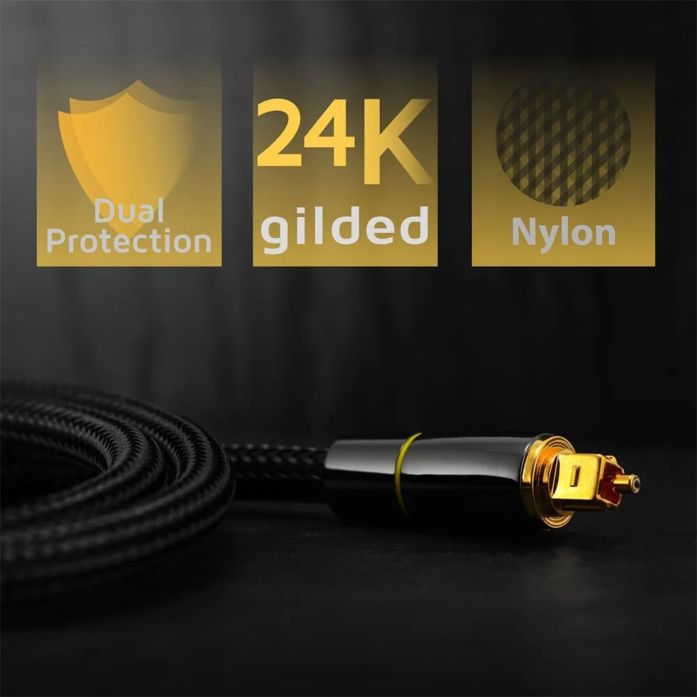CYANMI HIFI 5.1 디지털 광학 오디오 케이블, 증폭기용 Toslink SPDIF 동축 케이블, 블루레이 Xbox 360 PS4 사운드바 광섬유 케이블