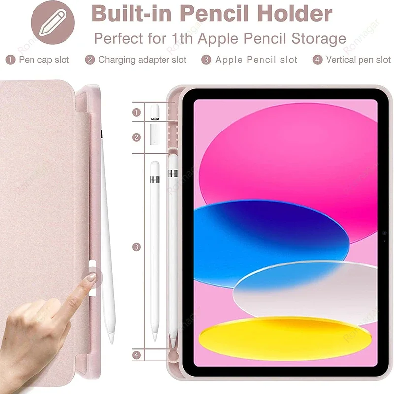 연필 슬롯 Funda 케이스 iPad 10세대 iPad Air11 2025 2024 M3 M2 iPad Pro11 M4 iPad Air4 5 10.9 A16 7 8 9th 10.2 10.5 9.7
