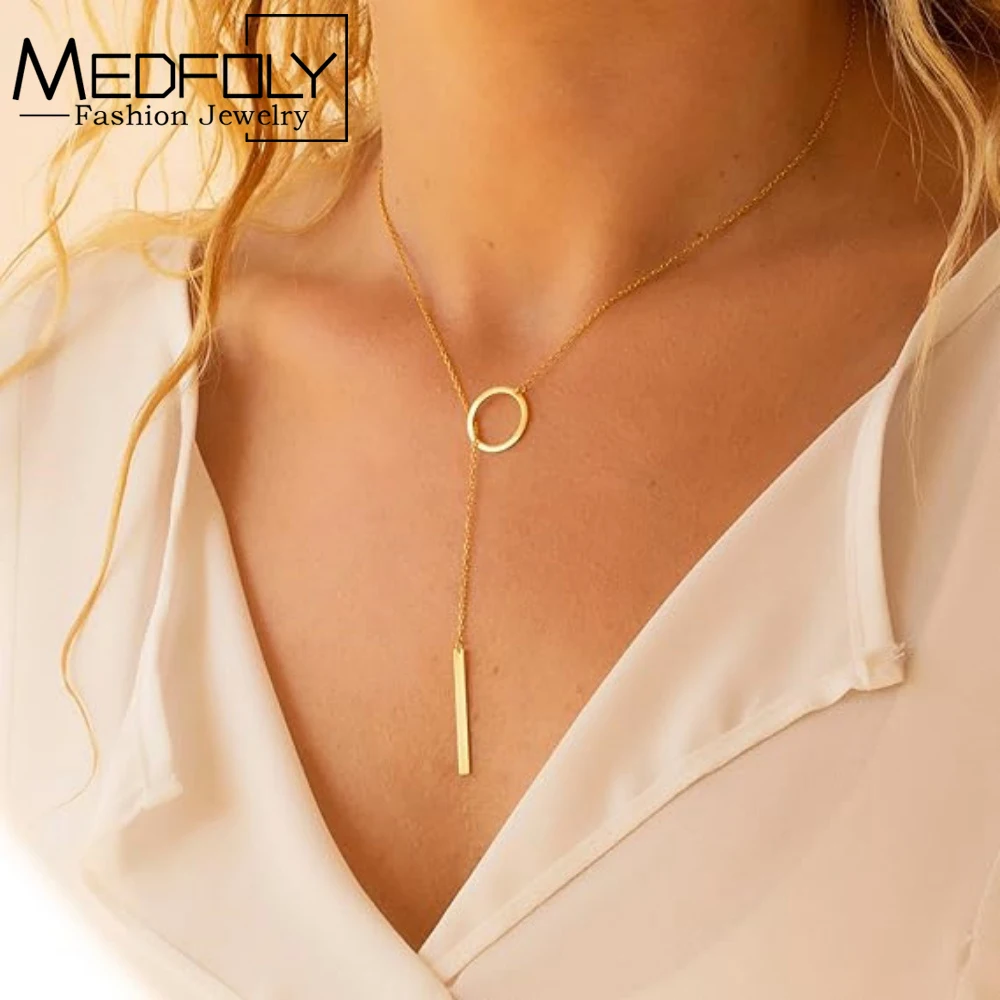 여성을위한 MEDFOLY 올가미 목걸이 Dainty 14k 골드 도금 간단한 스웨터 O-체인 펜던트 Y 목걸이 패션 여름 보석 선물 title=여성을위한 MEDFOLY 올가미 목걸이 Dainty 14k 골드 도금 간단한 스웨터 O-체인 펜던트 Y 목걸이 패션 여름 보석 선물 