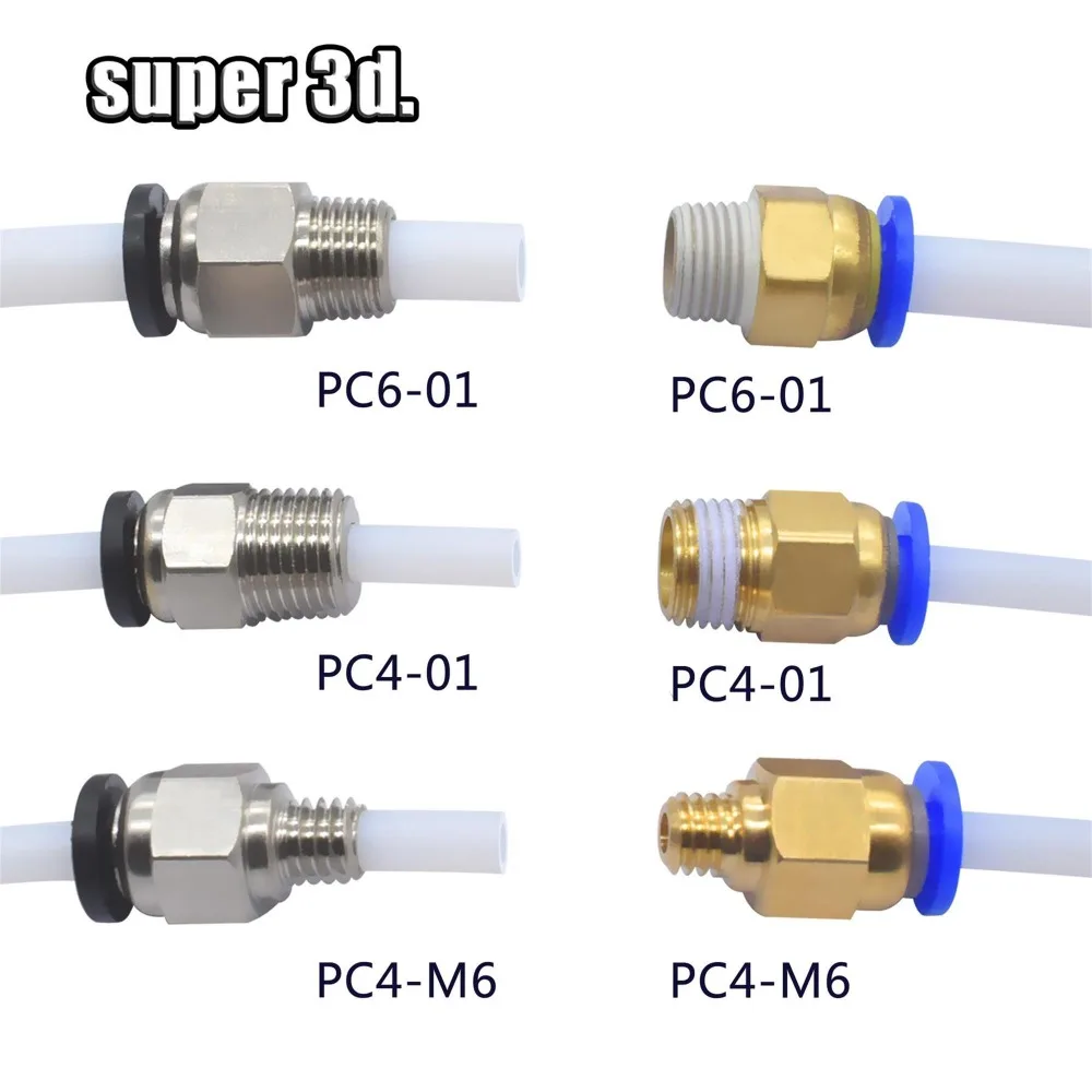 3D 프린터 부품 용 2pcs 공압 커넥터 Bowden Quick Jointer Coupler 1.75/3mm 파이프 pc4 m6 m10 피팅 PTFE 튜브 2/4mm title=3D 프린터 부품 용 2pcs 공압 커넥터 Bowden Quick Jointer Coupler 1.75/3mm 파이프 pc4 m6 m10 피팅 PTFE 튜브 2/4mm 