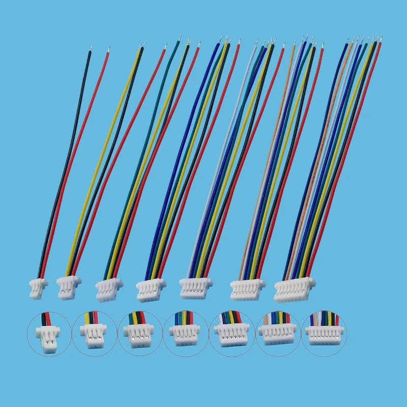 미니 JST SH 1.0mm 피치 암 소켓 터미널 플러그 와이어 커넥터 SH 1mm 2 3 4 5 6 7 8 핀 10CM 28AWG 전자 와이어 케이블
