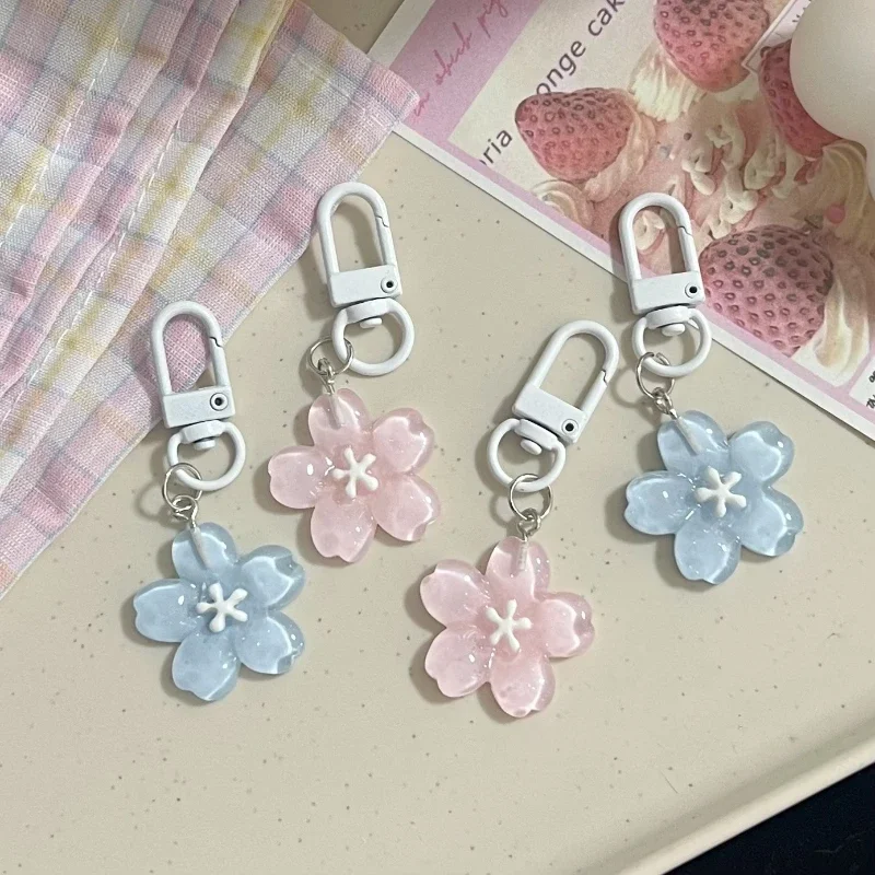 벚꽃 젤리 사쿠라 펜던트 열쇠 고리 송진, 시뮬레이션 사쿠라 열쇠 고리, 패션 배낭 걸이식 장식품, 커플 선물