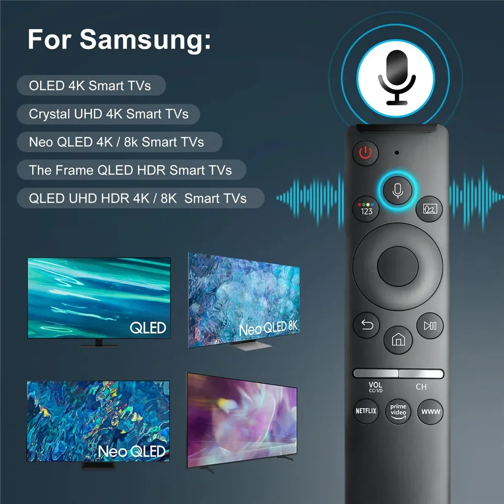 삼성 스마트 TV용 교체 음성 원격 제어 BN59-01312F 4K 8K QLED UHD Q60 Q70 Q80 Q90 8/9 시리즈 TU8000 AU8000