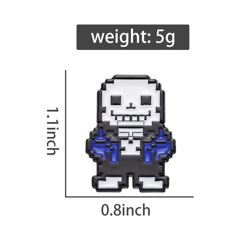 Sans Undertale 에나멜 핀 맞춤형 게임 브로치 옷깃 배지 만화 보석 어린이 친구를 위한 선물