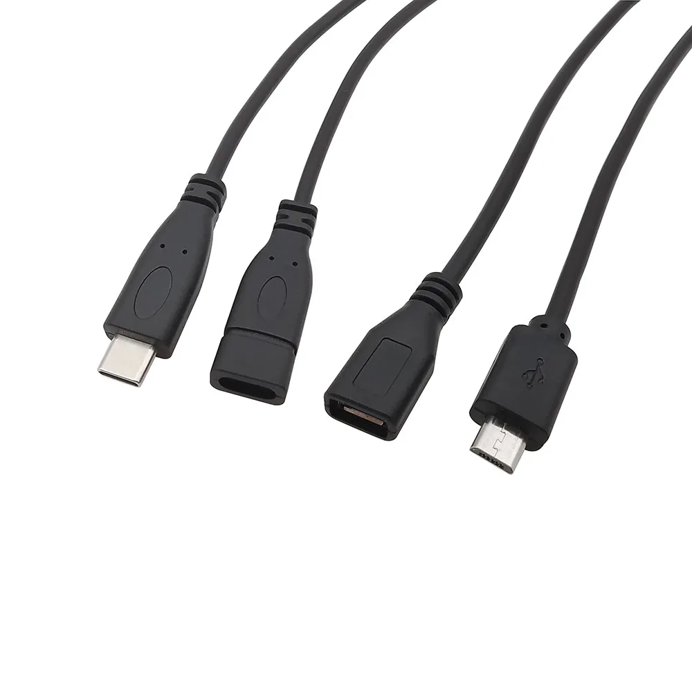 1Pcs 2Pin 4Pin 마이크로 USB/유형 C 충전기 커넥터 USB 2.0 유형 A 남성 여성 전원 공급 장치 연장 케이블 와이어 DIY 데이터 라인