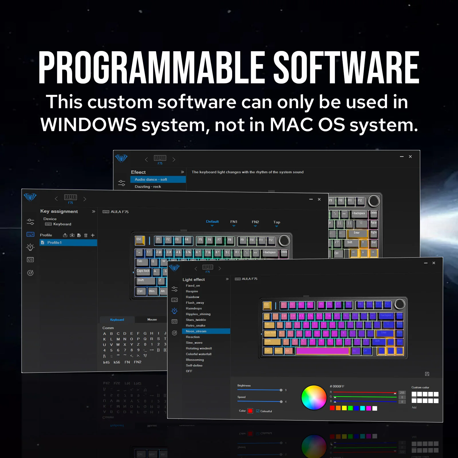 EPOMAKER x AULA F75 75% ANSI 핫스왑 가스켓 Bluetooth 5.0/2.4G 무선/유선 기계식 키보드 Mac/Win용 PBT 키캡