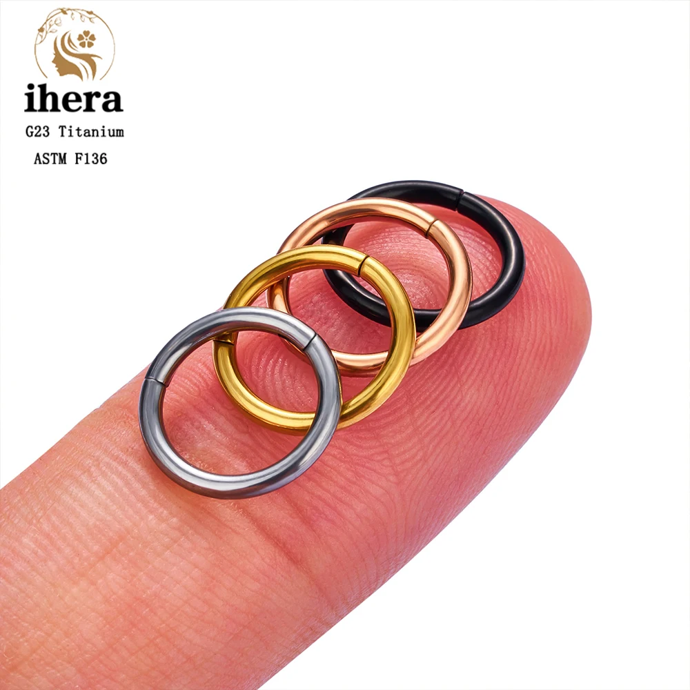 10/50PCS 여성을위한 G23 티타늄 코 링 피어싱 쥬얼리 라운드 귀걸이 후프 16/18/20G 귀 Tragus 연골 헬릭스 바디 쥬얼리
