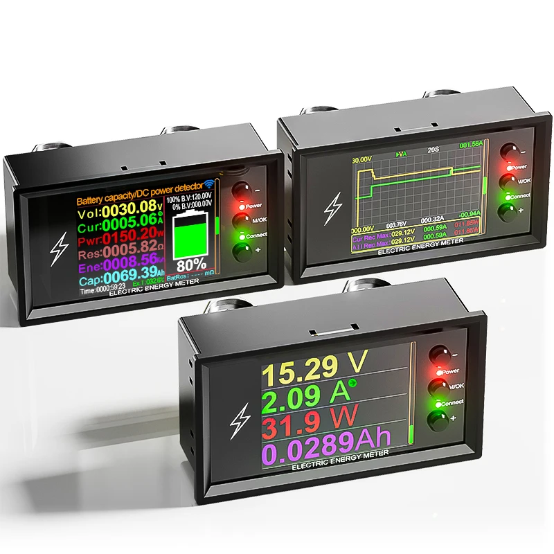 DC 0-420V Tuya WiFi 스마트 리튬 배터리 용량 감지 테스터 DC 디지털 디스플레이 전류 전압 쿨롱 전력계 DT20W