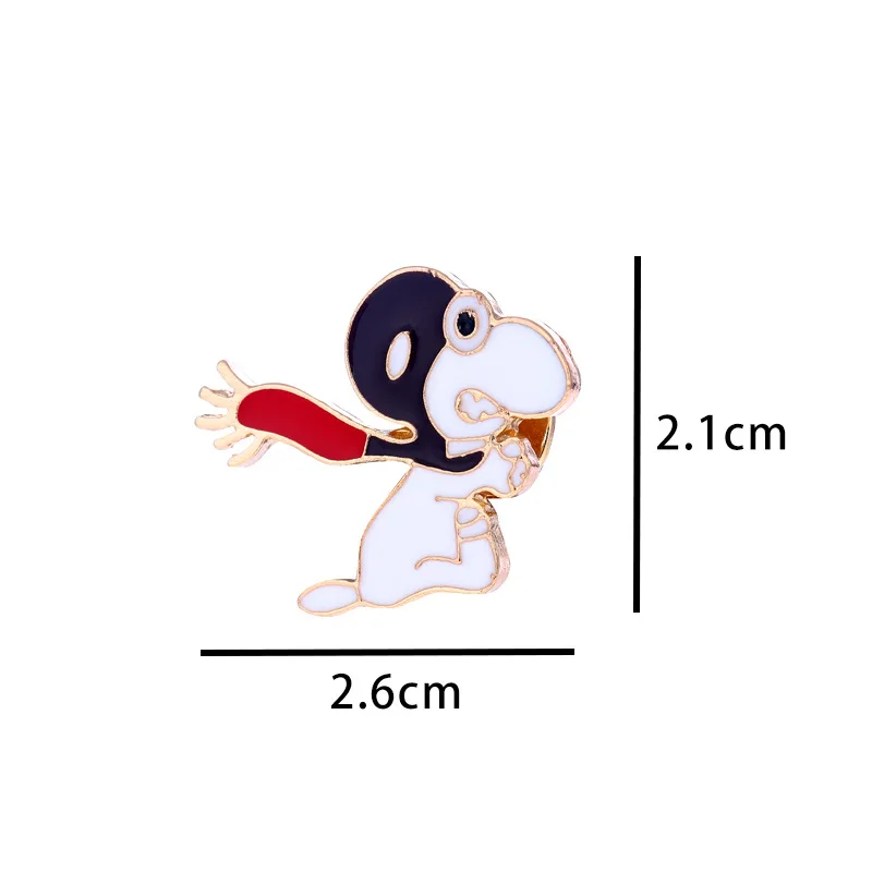 7 개/대 Kawaii 스누피 브로치 만화 애니메이션 합금 브로치 배지 학생 의류 가방 장식 성격 남성 여성 핀 Neckpin