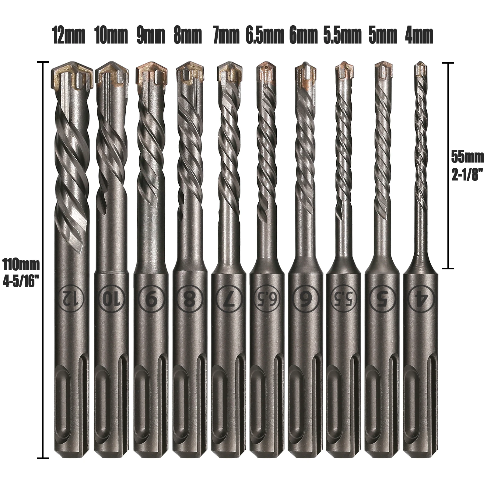 1Pc 콘크리트 SDS Plus 4-12mm 비트 크로스 커터 헤드 더블 오거 해머 110mm 벽 벽돌 블록 전기 해머 벽돌 비트