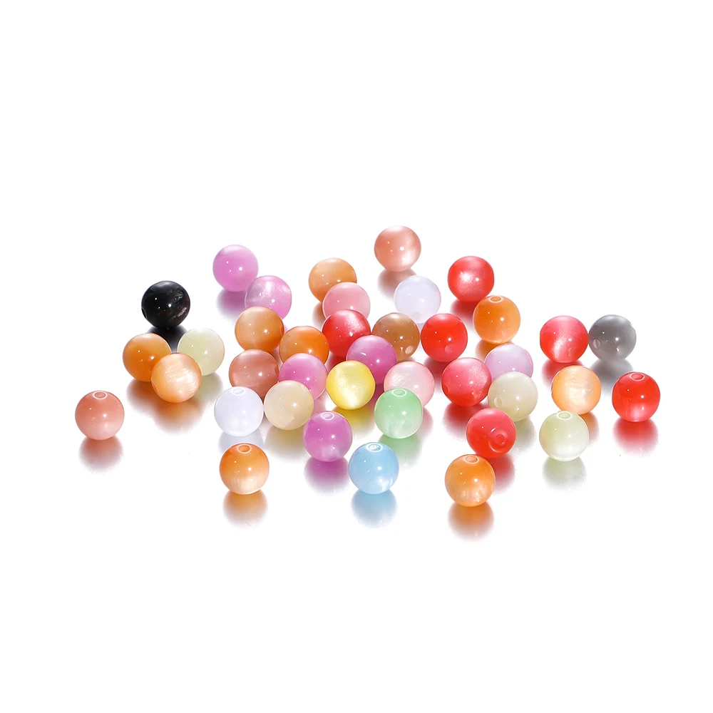 10/20Pcs 8/10/12mm 다채로운 라운드 수지 구슬 보석에 대 한 느슨한 스페이서 비즈 DIY 수제 팔찌 목걸이 액세서리 만들기