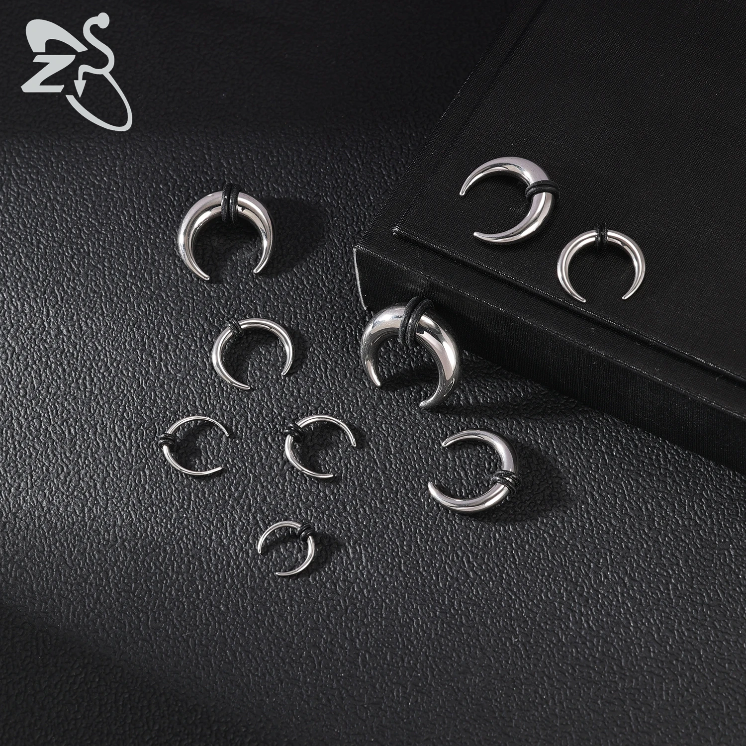 ZS 1PC 2G/4G/6G C 모양 버팔로 경적 코 피어싱 스테인레스 스틸 핀처 Septum 링 펑크 록 들것 확장기 8/10/11/12mm
