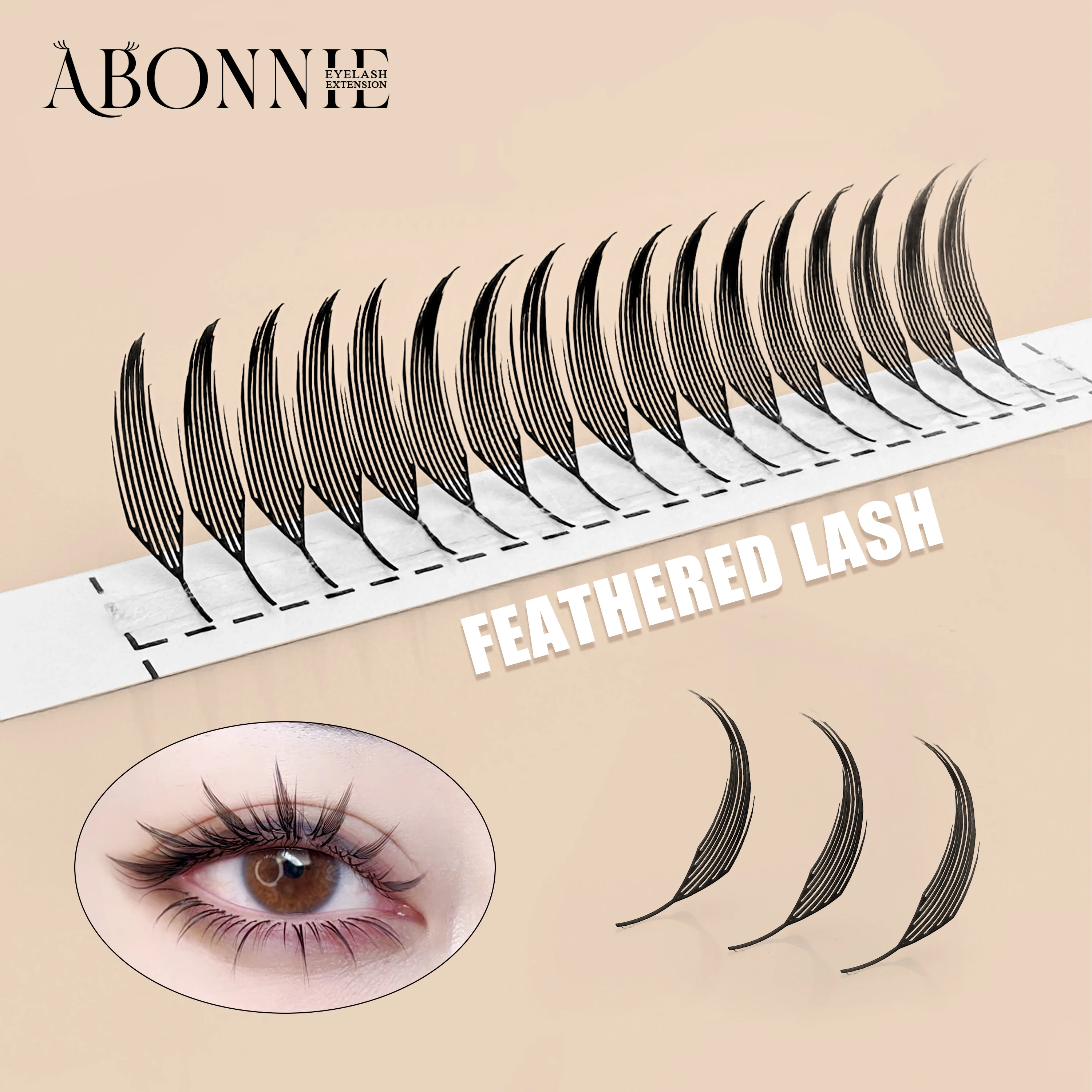 LAKANAKU 캐시미어 소프트 라이트 Premade Anime Spire 속눈썹 확장 깃털 모양 0.07mm C/D/CC 컬 믹스 8-15mm 속눈썹