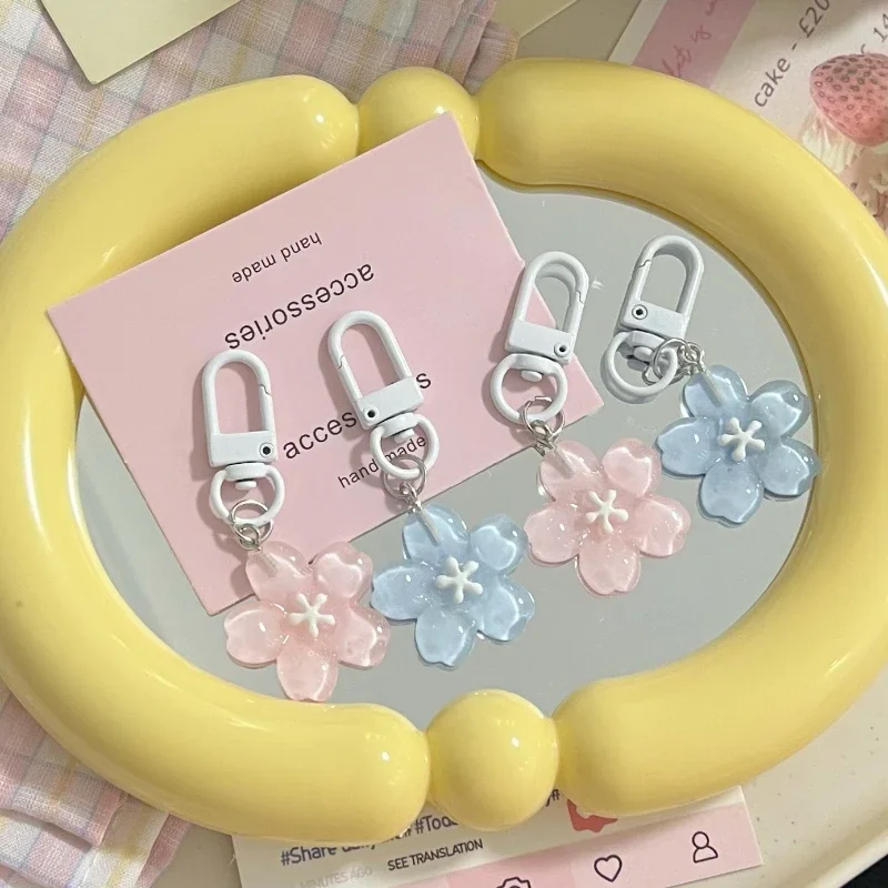 벚꽃 젤리 사쿠라 펜던트 열쇠 고리 송진, 시뮬레이션 사쿠라 열쇠 고리, 패션 배낭 걸이식 장식품, 커플 선물