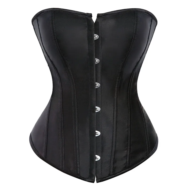 Caudatus 블랙 코르셋 탑 플러스 사이즈 Bustiers Overbust 새틴 섹시한 의상 Corselet Brocade 빈티지 스타일 Bridal Korsett Women