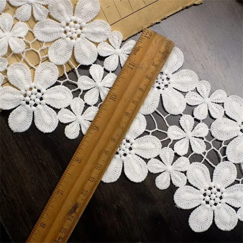 고품질 정교한 레이스 코튼 자수 리본 레이스 트림 스커트, 10CM 폭, 재봉 액세서리, 의류 장식 재료