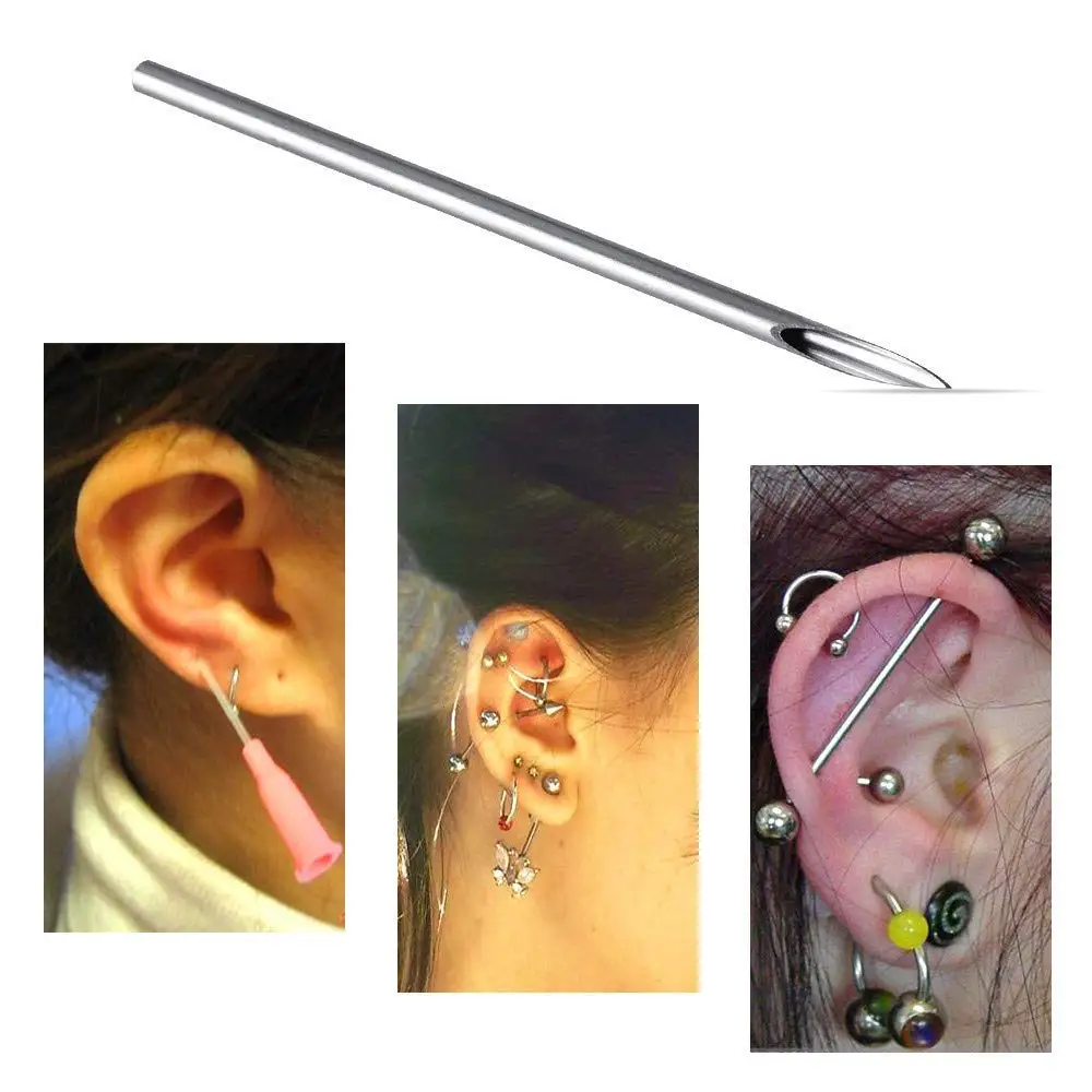 12G 14G 16G 18G 20G 5/10/30/50pcs 피어싱 바늘 일회용 바디 피어싱 바늘 귀 코 배꼽 젖꼭지 피어싱 피어싱 키트