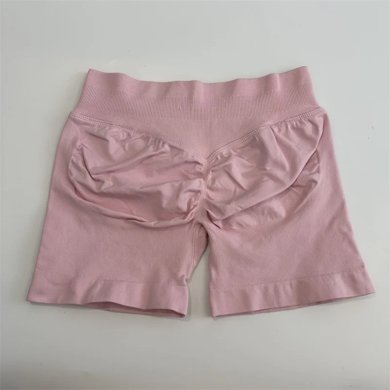 노로고 로우 리브드 밴드 요가 숏팬츠 심리스 스크런치 힙 운동복 짐 숏팬츠 부티 스트레치 러닝 숏팬츠 피트니스 의류