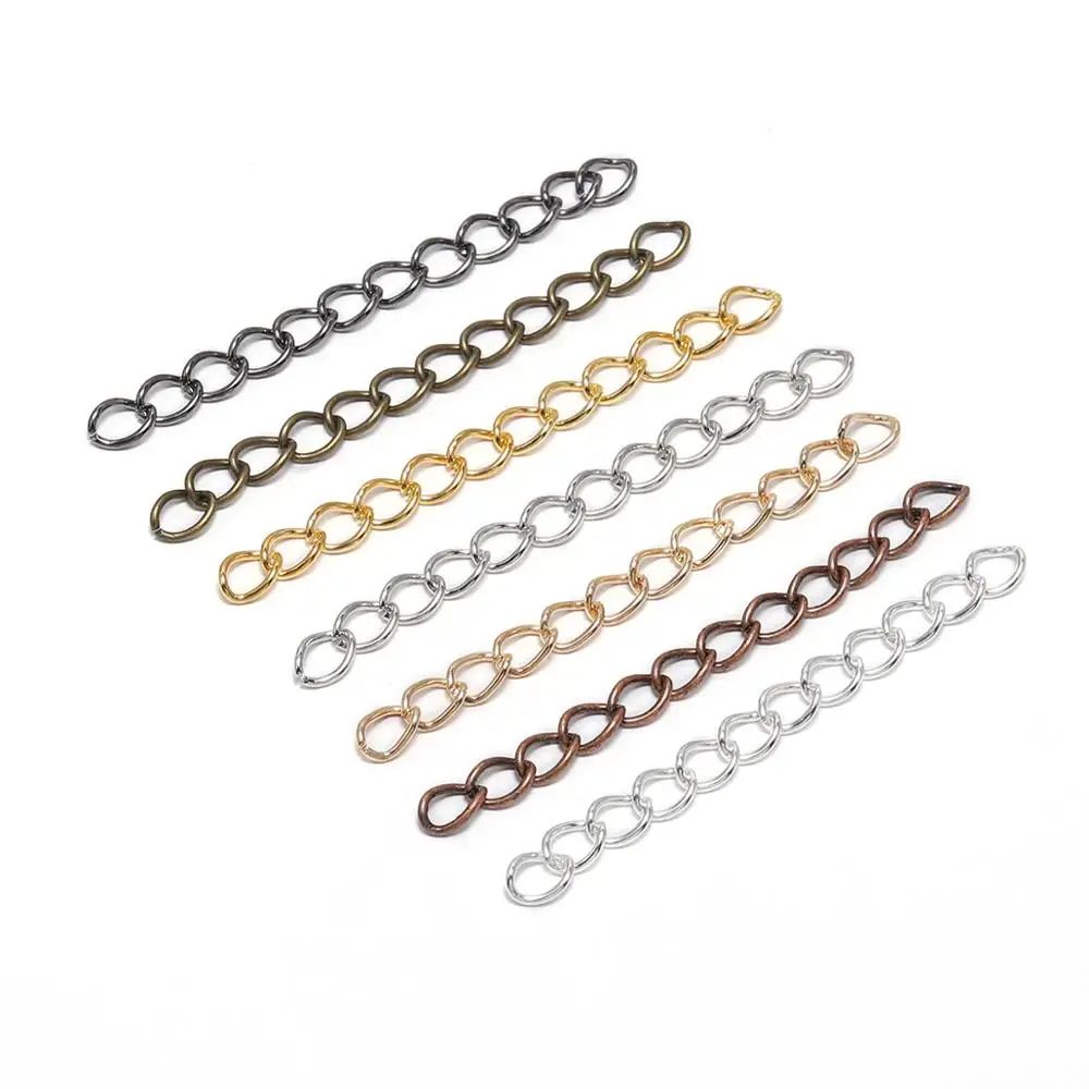 50-100 개/몫 50mm 70mm 목걸이 확장 체인 대량 팔찌 DIY 쥬얼리에 대한 확장 체인 테일 익스텐더 결과 만들기 title=50-100 개/몫 50mm 70mm 목걸이 확장 체인 대량 팔찌 DIY 쥬얼리에 대한 확장 체인 테일 익스텐더 결과 만들기 