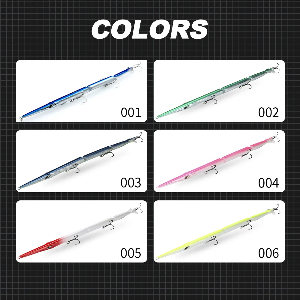 Hunthouse 관절 연필 미끼 3 섹션 낚시 미끼 255mm/30.6g Bluefish Seabass 태클을위한 바늘 싱킹 Swimbait