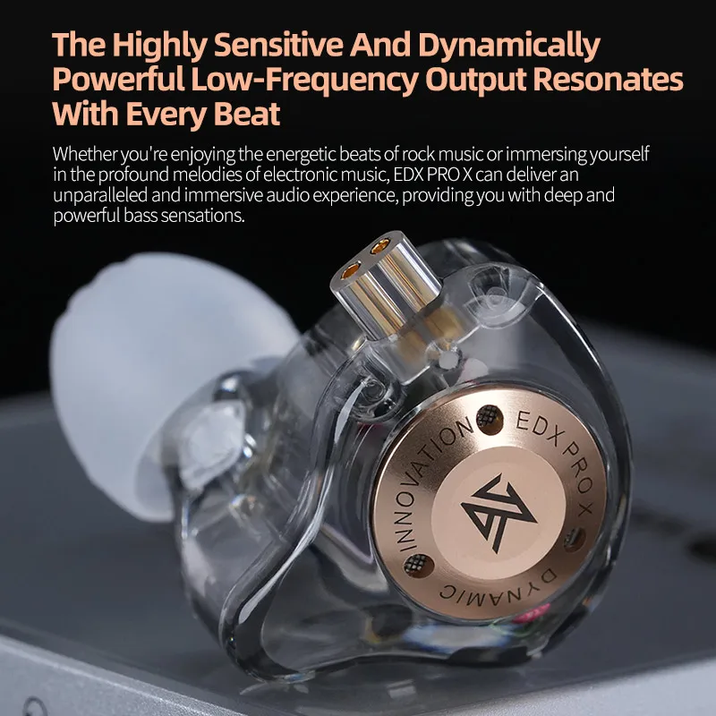 KZ EDX PRO X IEM 이어폰 다이나믹 드라이브 HiFi 딥 베이스 사운드 이어버드 스포츠 음악 분리형 케이블이 포함된 소음 차단 헤드셋