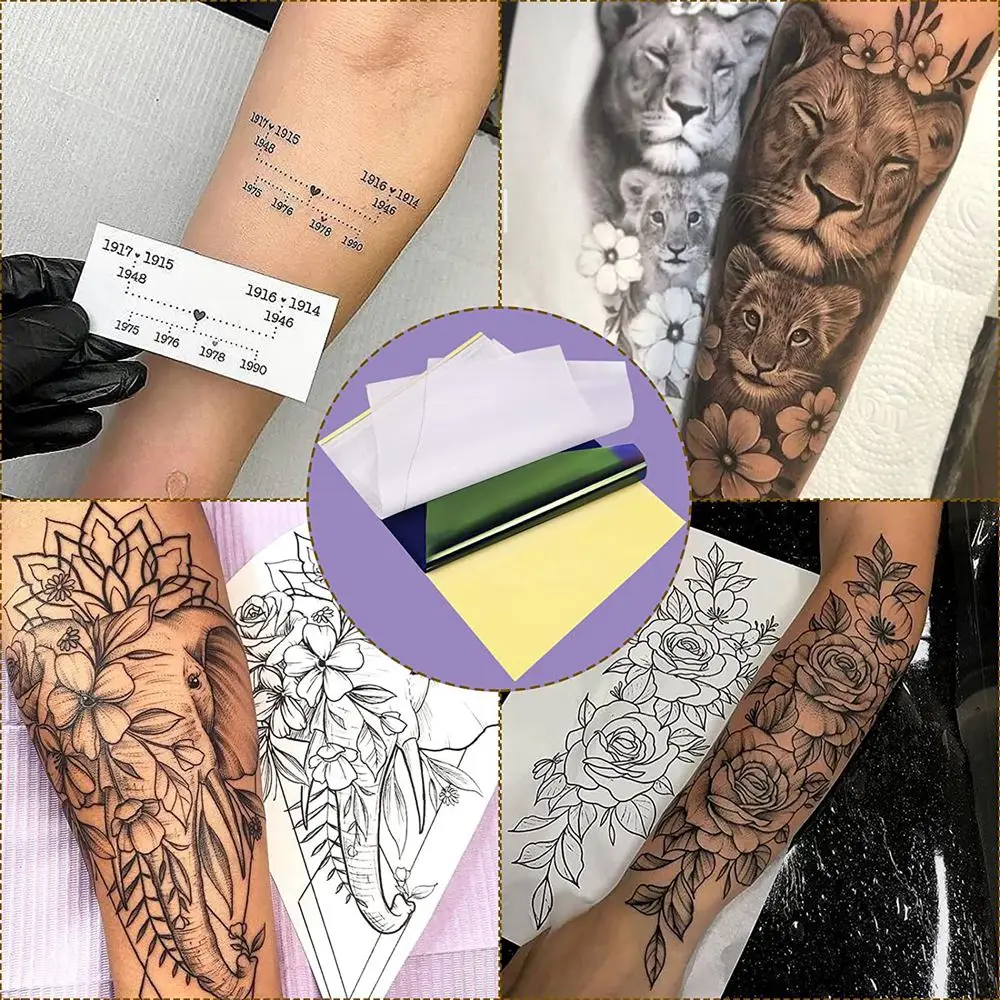 100/50/30/10/5pcs 문신 전송 용지 A4 크기 문신 스텐실 종이 문신 전송 기계에 대 한 탄소 열 복사 용지