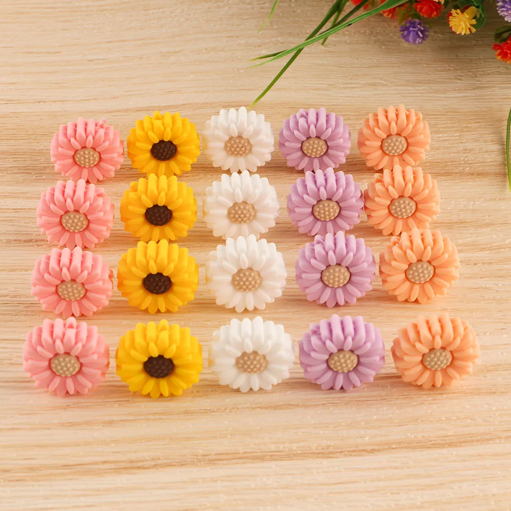 10 개/몫 미니 실리콘 구슬 보석에 대 한 활 크라운 잎 꽃 DIY 젖꼭지 체인 팔찌 액세서리 만들기